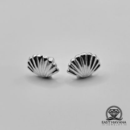EARRINGS - Shell Pair [left & right] with screw-on backs .950 Silver