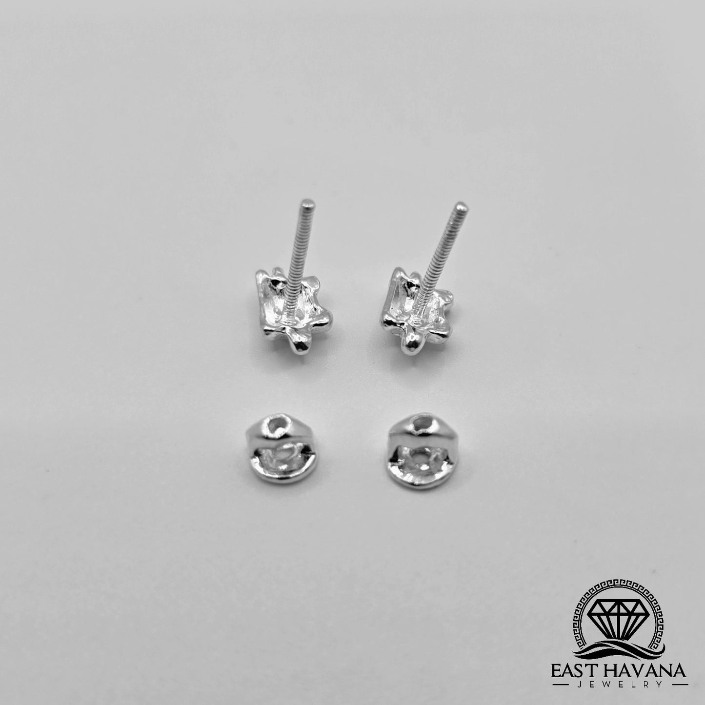 EARRINGS - Turtle Pair [left & right] with screw-on backs .950 Silver