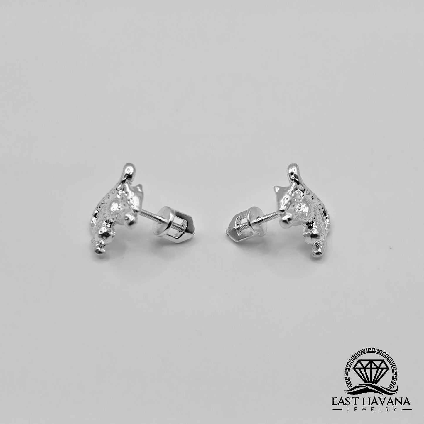 EARRINGS - Squirrel Pair [left & right] with screw-on backs .950 Silver