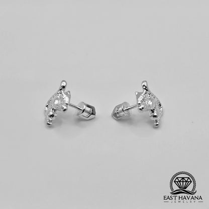 EARRINGS - Squirrel Pair [left & right] with screw-on backs .950 Silver