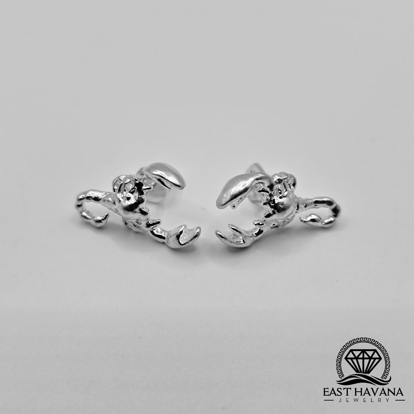 EARRINGS - Scorpion Pair [left & right] with screw-on backs .950 Silver