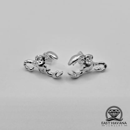 EARRINGS - Scorpion Pair [left & right] with screw-on backs .950 Silver