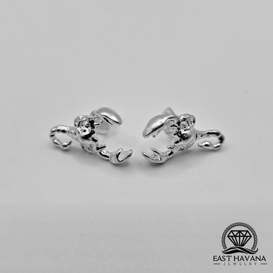 EARRINGS - Scorpion Pair [left & right] with screw-on backs .950 Silver