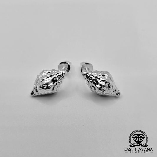 EARRINGS - Shell Pair [left & right] with screw-on backs .950 Silver