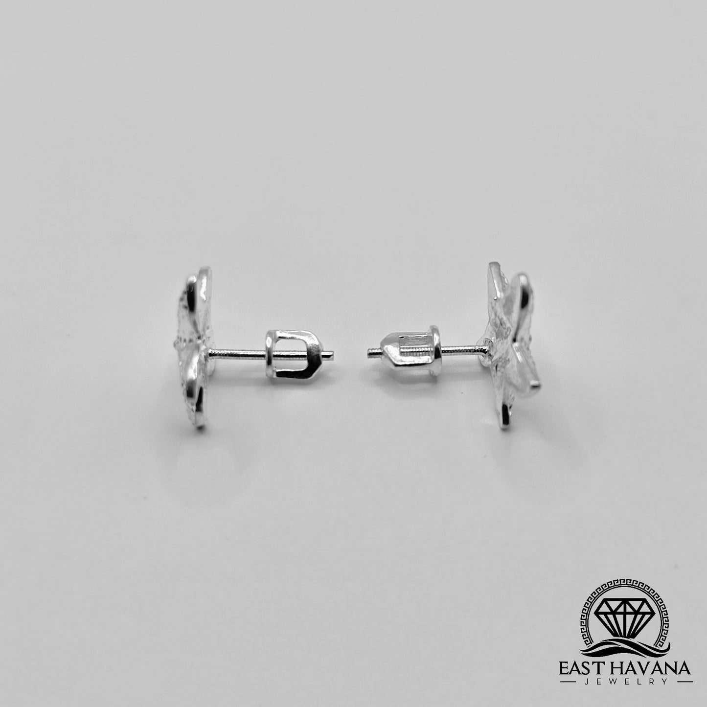 EARRINGS - Starfish Pair [left & right] with screw-on backs .950 Silver