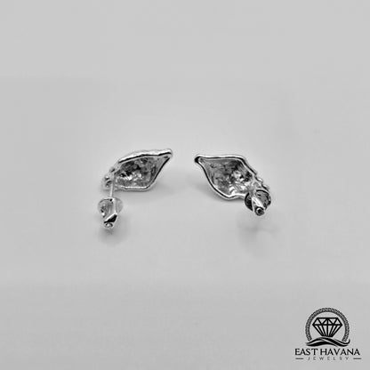 EARRINGS - Shell Pair [left & right] with screw-on backs .950 Silver