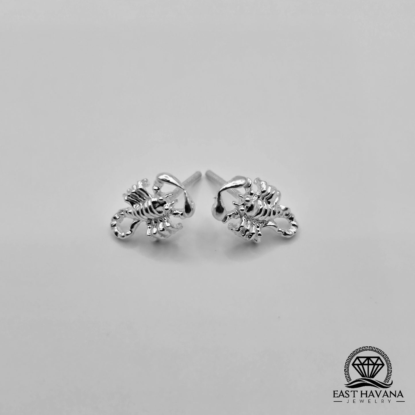 EARRINGS - Scorpion Pair [left & right] with screw-on backs .950 Silver