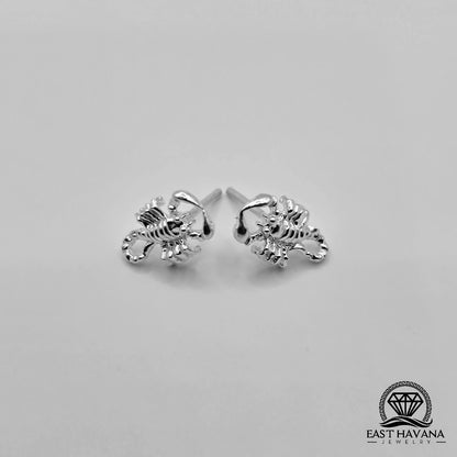 EARRINGS - Scorpion Pair [left & right] with screw-on backs .950 Silver