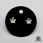 EARRINGS - Flower Pair [left & right] with Flower screw-on backs .950 Silver