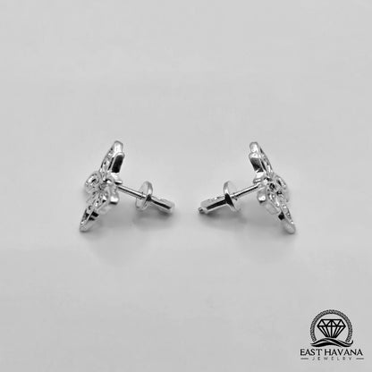 EARRINGS - Butterfly Pair [left & right] with screw-on backs .950 Silver