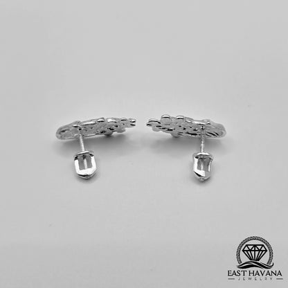 EARRINGS - Jellyfish Pair [left & right] with screw-on backs .950 Silver