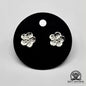 EARRINGS - Flower Pair [left & right] with Flower screw-on backs .950 Silver