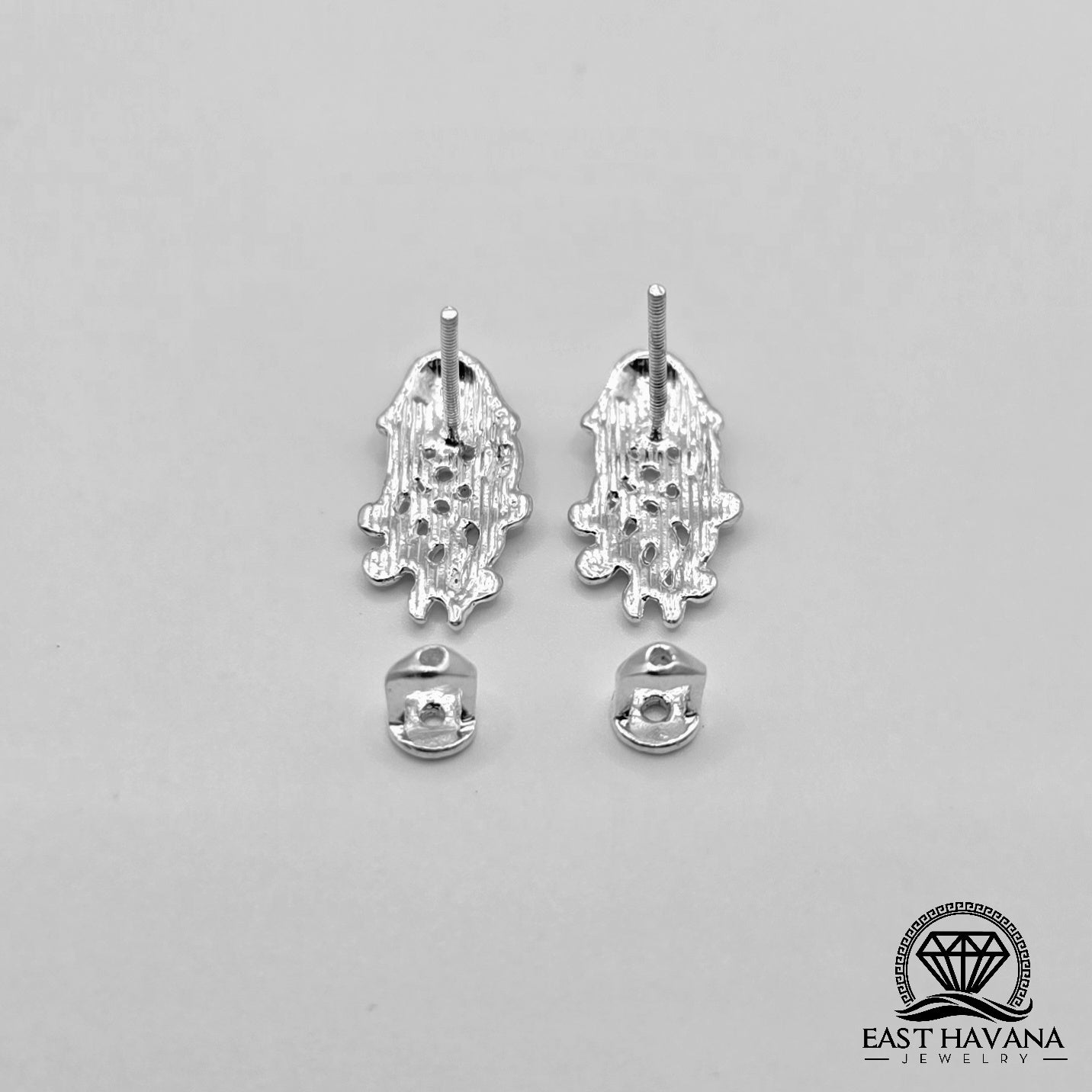 EARRINGS - Jellyfish Pair [left & right] with screw-on backs .950 Silver