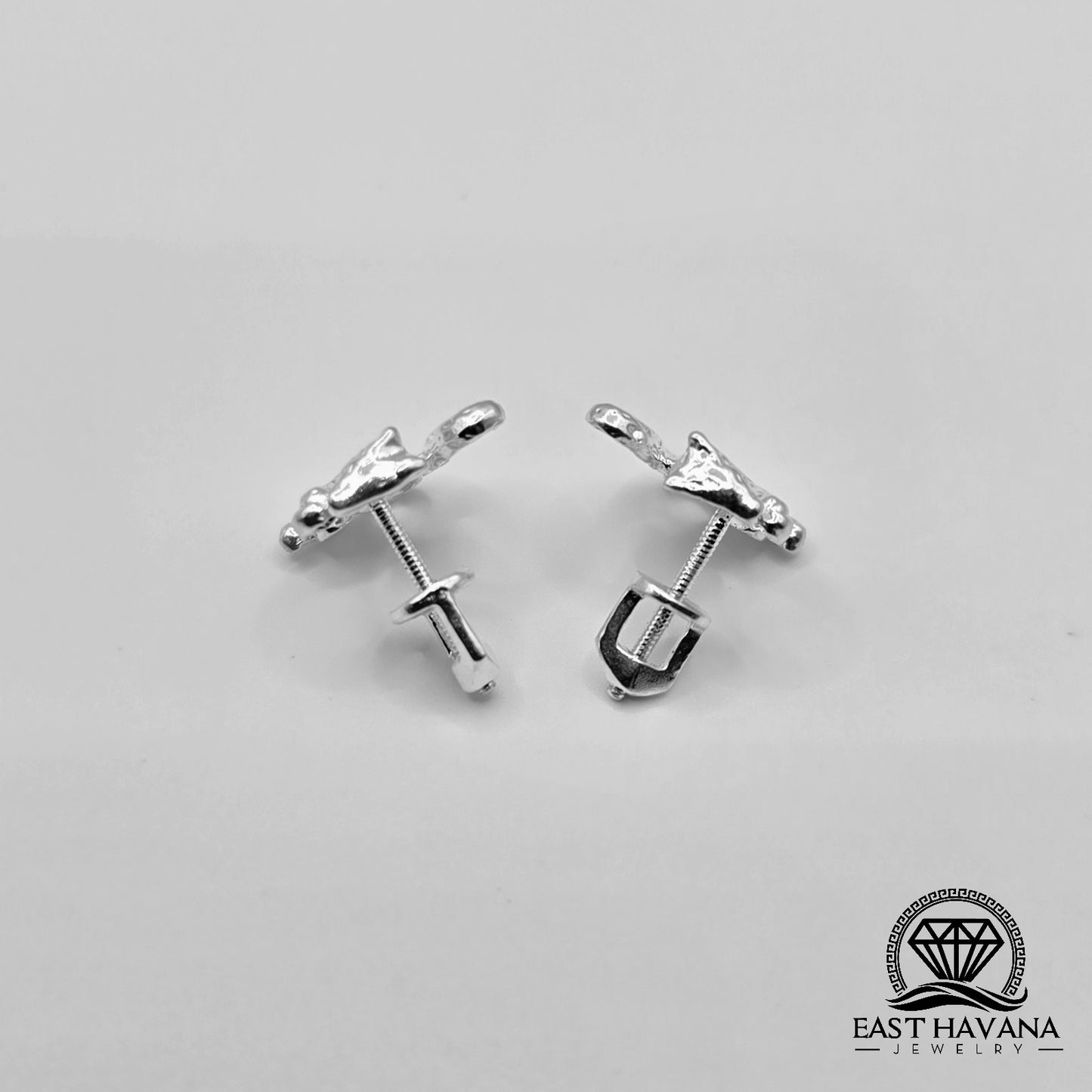 EARRINGS - Squirrel Pair [left & right] with screw-on backs .950 Silver