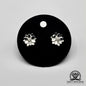 EARRINGS - Flower Pair [left & right] with Flower screw-on backs .950 Silver
