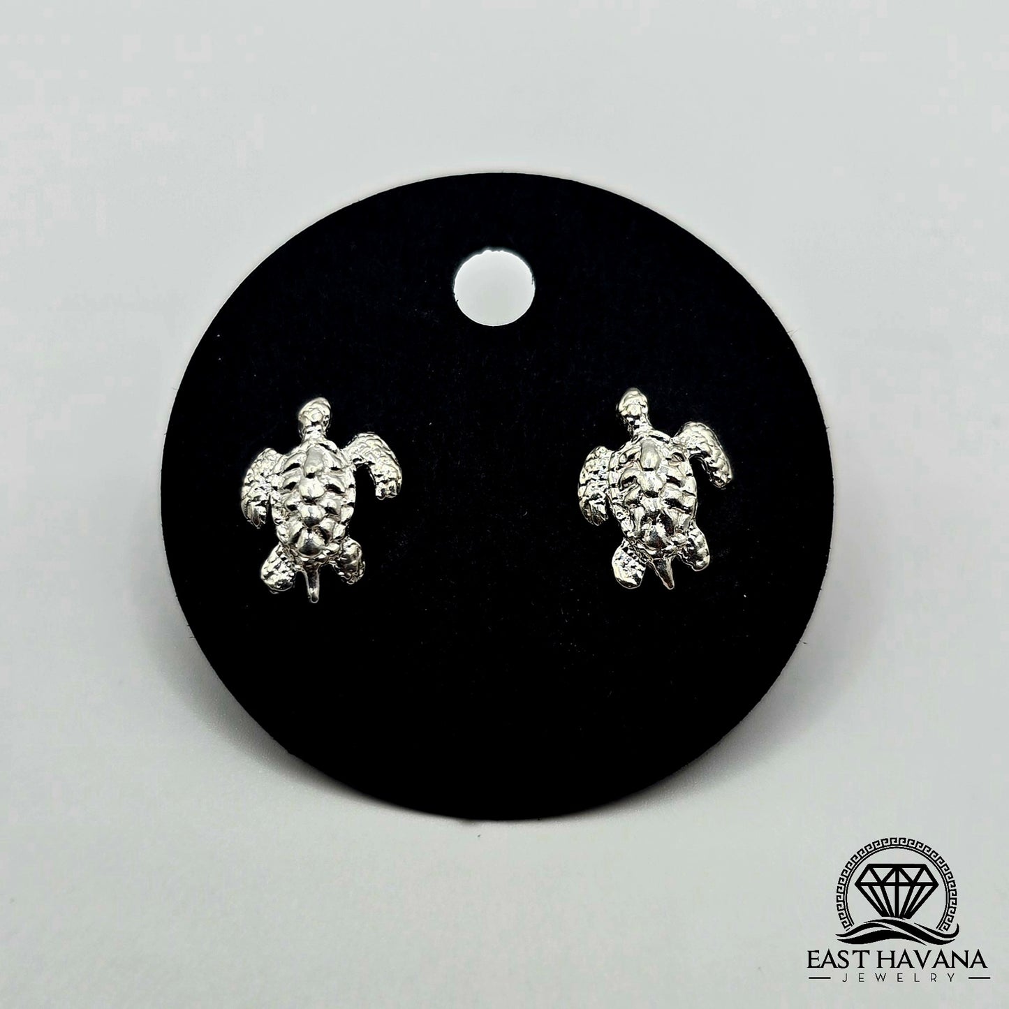 EARRINGS - Turtle Pair [left & right] with screw-on backs .950 Silver