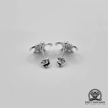EARRINGS - Turtle Pair [left & right] with screw-on backs .950 Silver