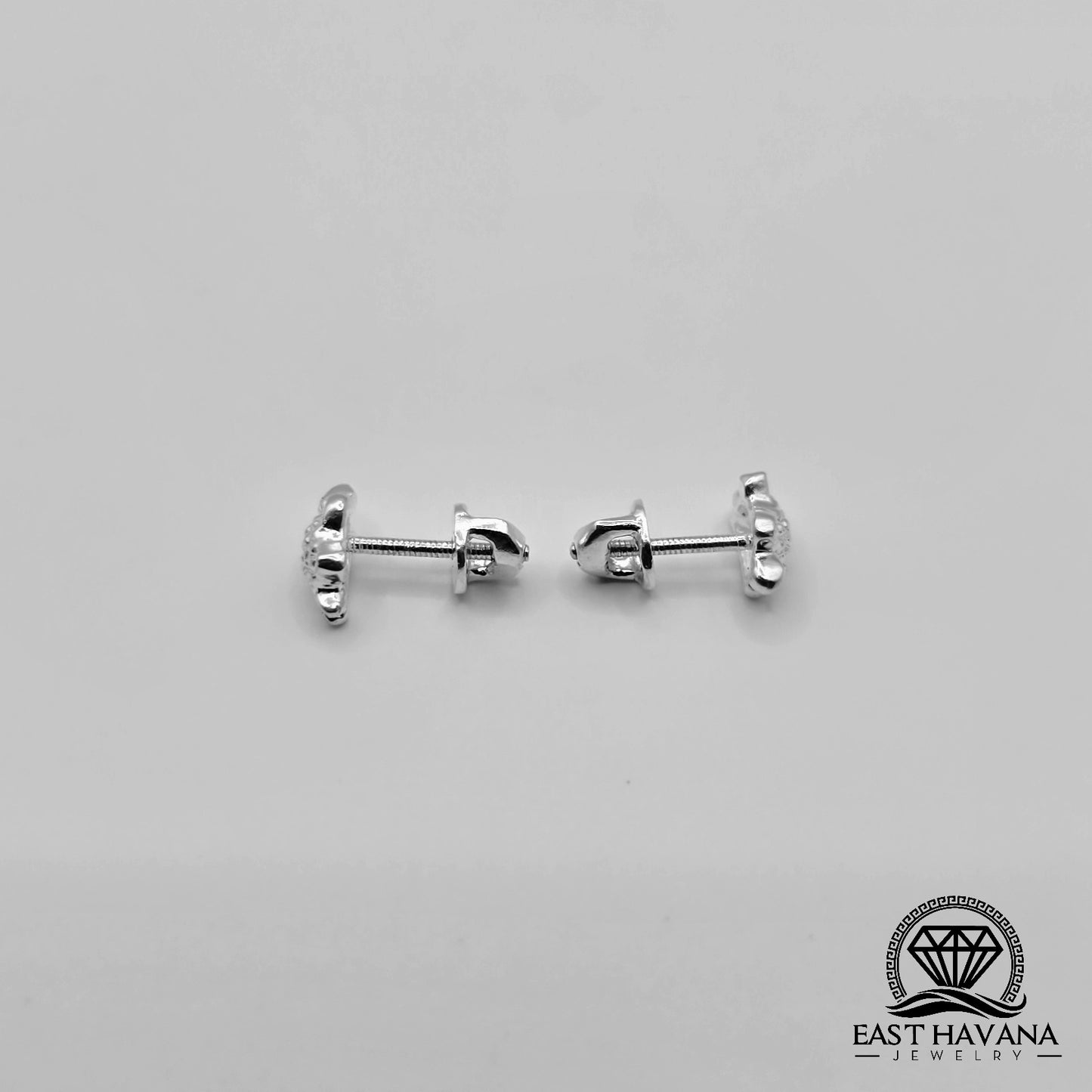 EARRINGS - Turtle Pair [left & right] with screw-on backs .950 Silver