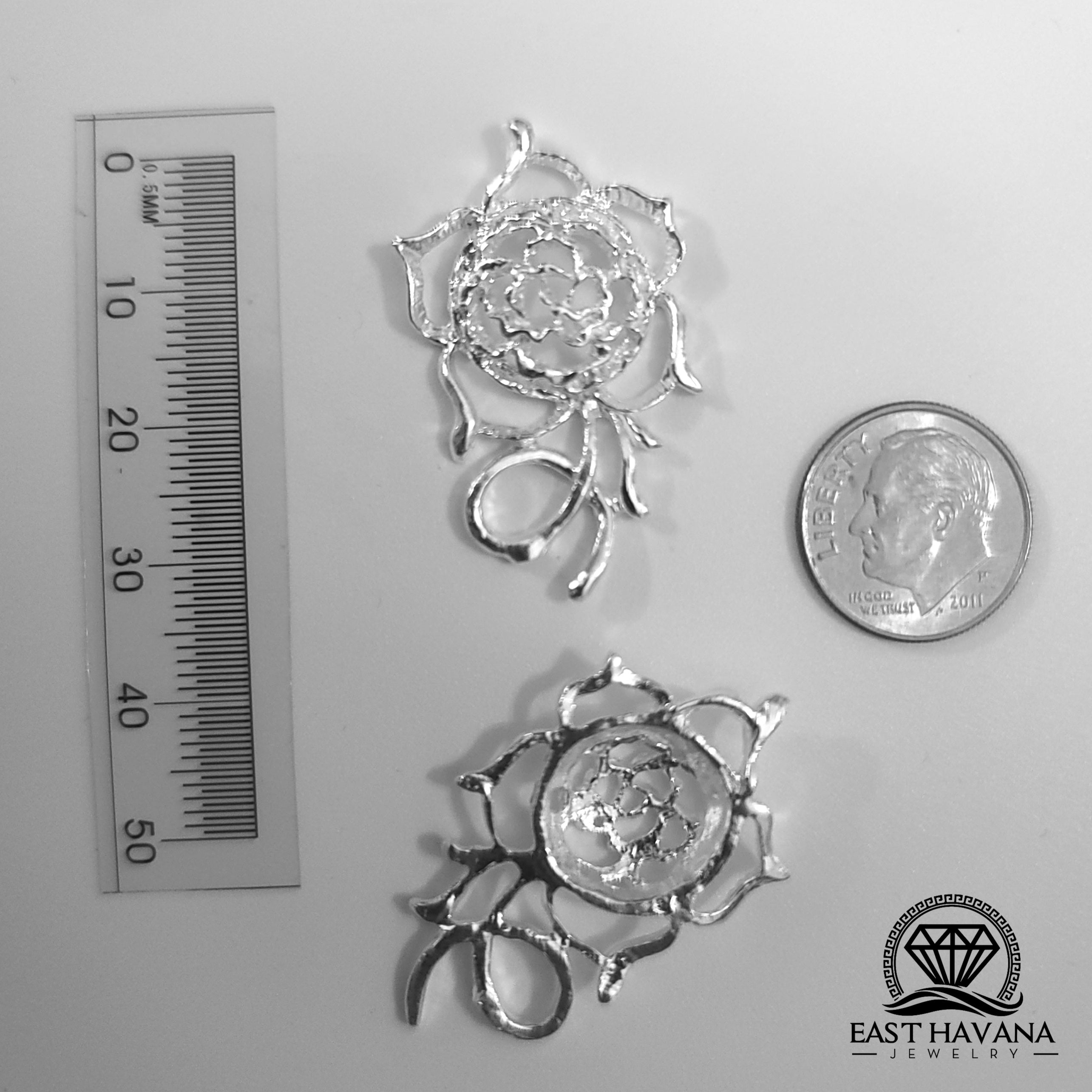 Rose .950 Silver Casting