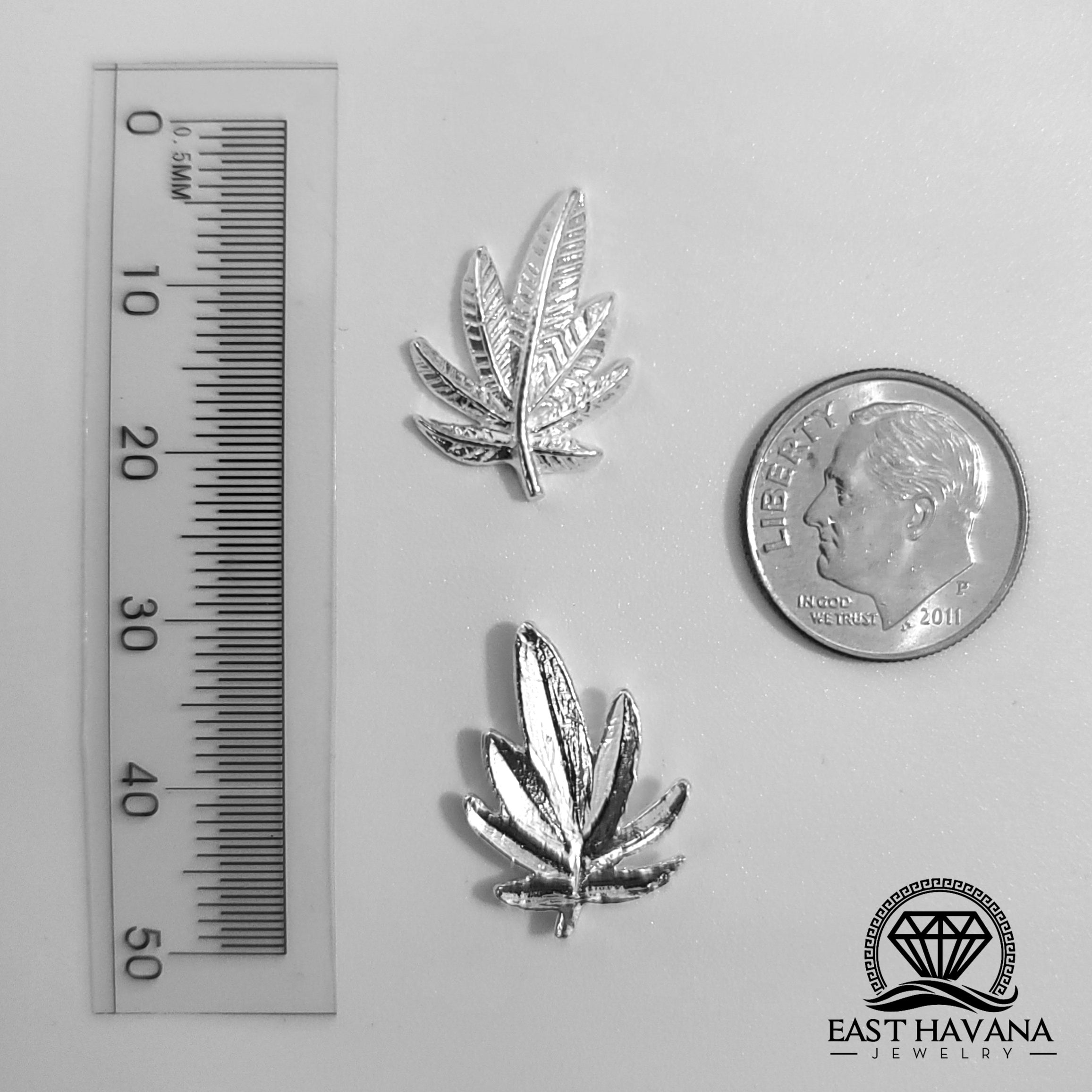 Marijuana Leaf .950 Silver Casting