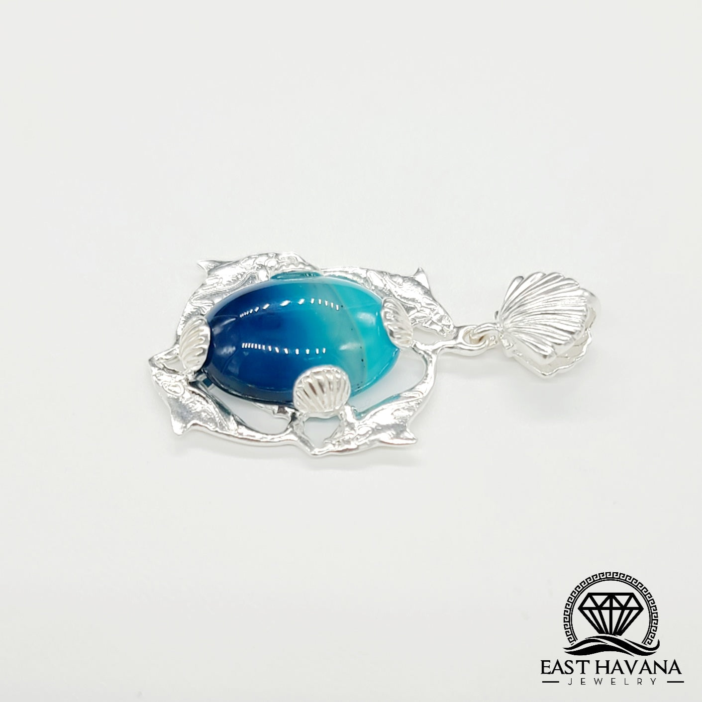 Ensemble pendentif et boucles d'oreilles Sea Lover en argent 950