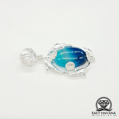 Ensemble pendentif et boucles d'oreilles Sea Lover en argent 950