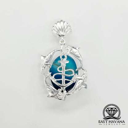 Ensemble pendentif et boucles d'oreilles Sea Lover en argent 950