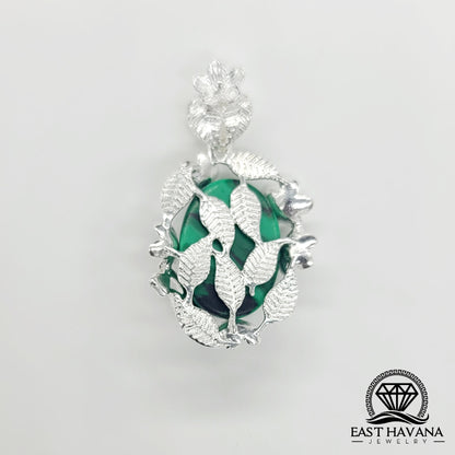 Pendentif amoureux de la nature en argent 950