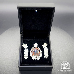 Flowers .950 Silver Pendant & Earrings Set