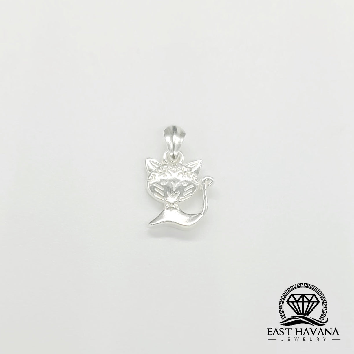 Pendentif chat en argent .950