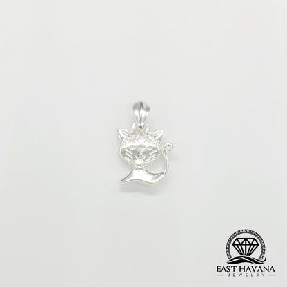 Pendentif chat en argent .950