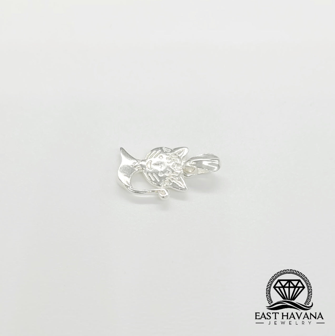 Pendentif chat en argent .950