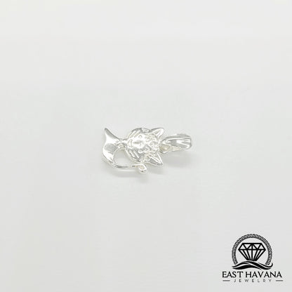 Pendentif chat en argent .950