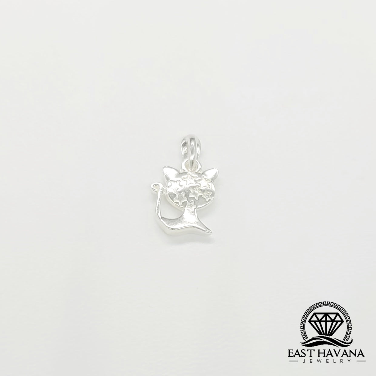 Pendentif chat en argent .950