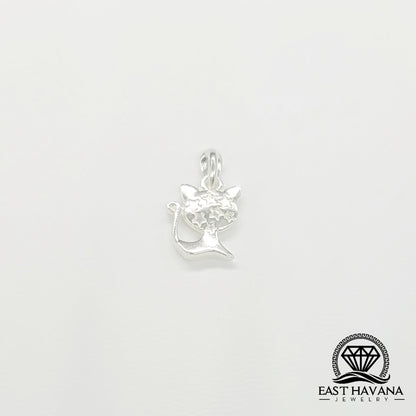 Pendentif chat en argent .950