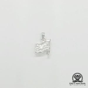 USA American Flag .950 Silver Pendant