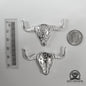 Longhorn Head .950 Silver Casting