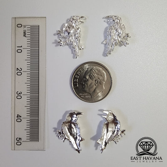 Raven Pair [left & right] .950 Silver Casting