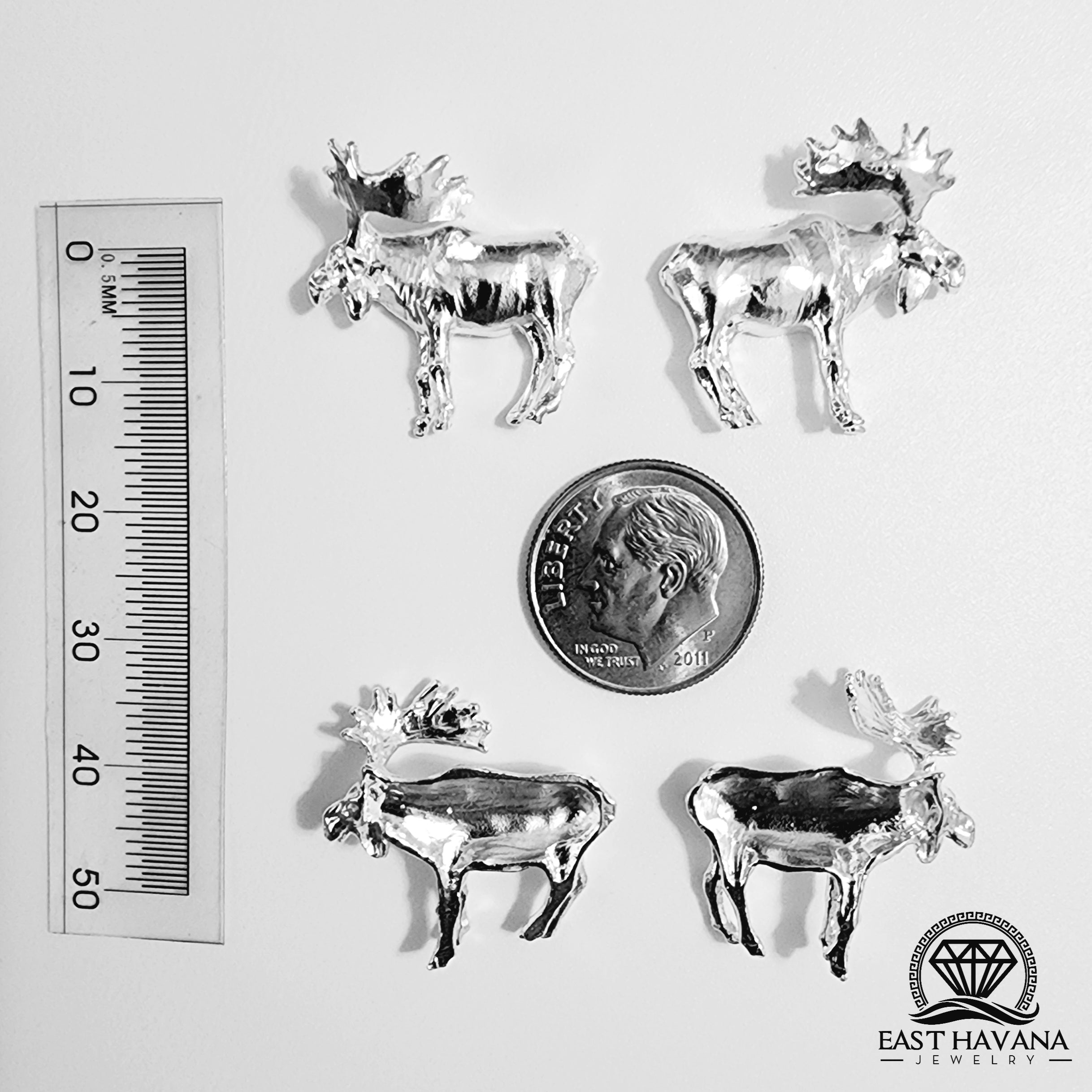 Moose Pair [left & right] .950 Silver Casting