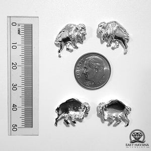 Bison Pair [left & right] .950 Silver Casting